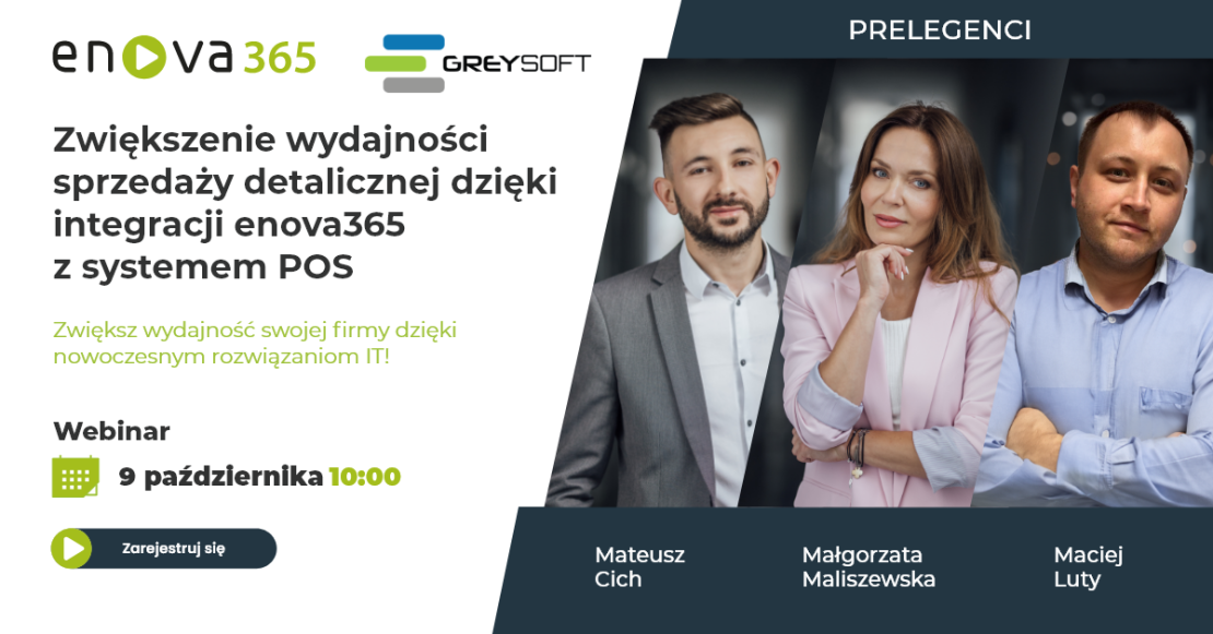 Webinar: Podnoszenie wydajności procesów handlowych dzięki integracji enova365 z systemem POS